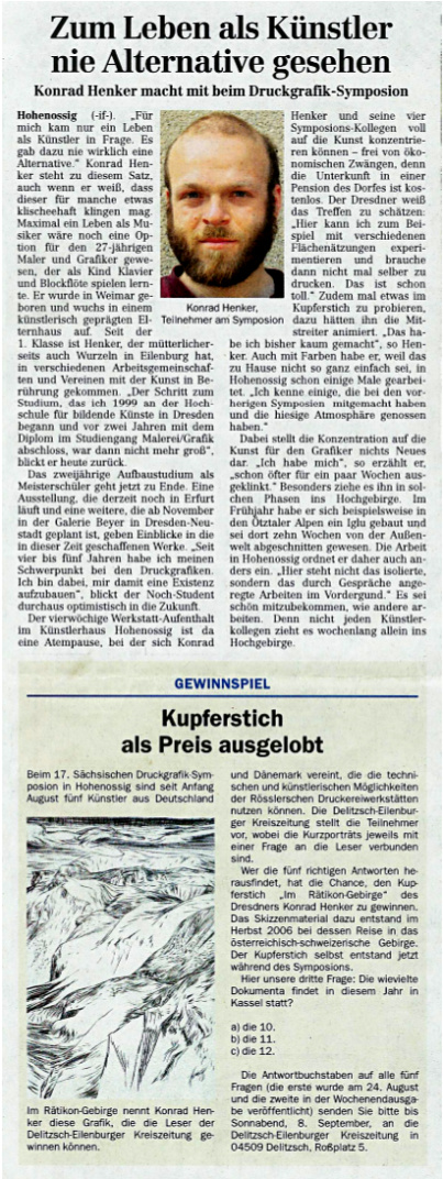 LVZ Delitzsch-Eilenburger Kreiszeitung, 29.08.2007 LVZ Delitzsch-Eilenburger Kreiszeitung, 29.08.2007